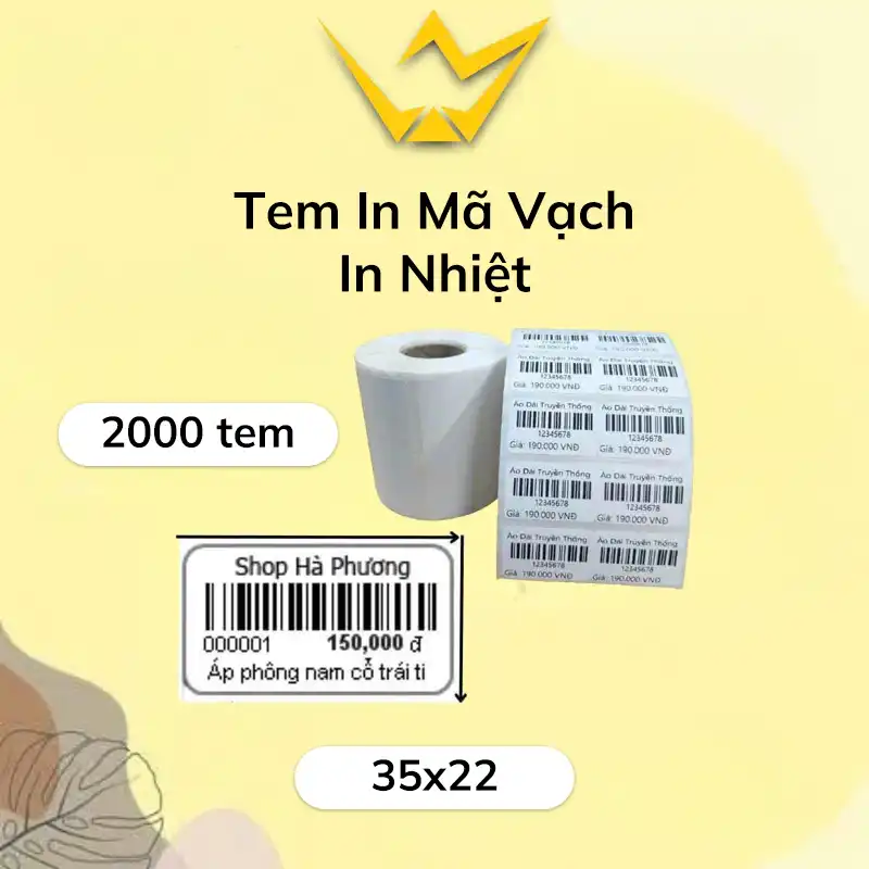 Tem In Mã Vạch (In Nhiệt, 35x22mm, 2000 Tem)