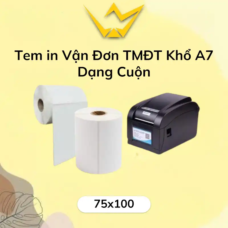 Tem In Vận Đơn TMĐT Khổ A7 Dạng Cuộn