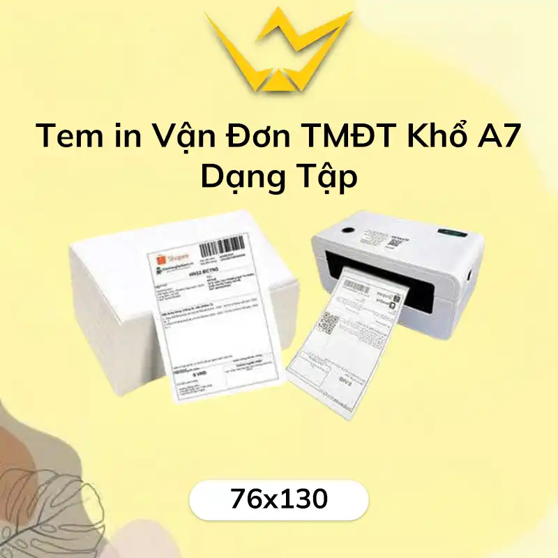Tem In Vận Đơn TMĐT Khổ A7 Dạng Tập