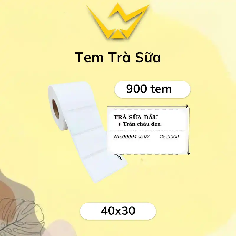 Tem trà sữa (40x30mm, 900 tem)